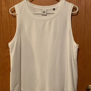 Cabi Womens White Cotton Sleeveless Top, Like-New